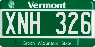 VT license plate XNH326