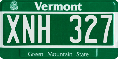 VT license plate XNH327