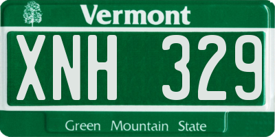 VT license plate XNH329