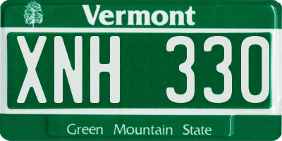 VT license plate XNH330