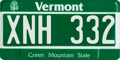 VT license plate XNH332