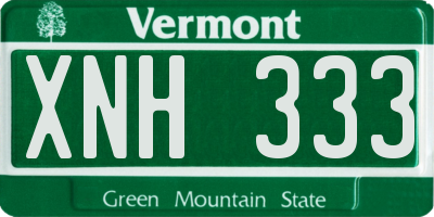 VT license plate XNH333
