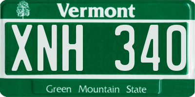 VT license plate XNH340