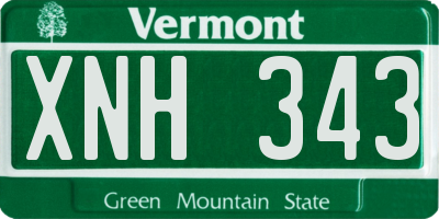 VT license plate XNH343