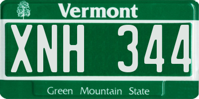 VT license plate XNH344
