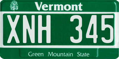 VT license plate XNH345