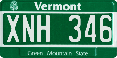VT license plate XNH346