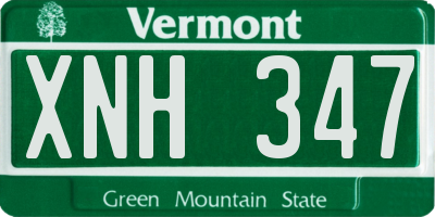 VT license plate XNH347
