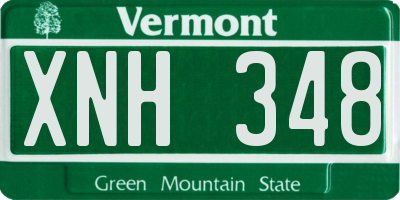 VT license plate XNH348