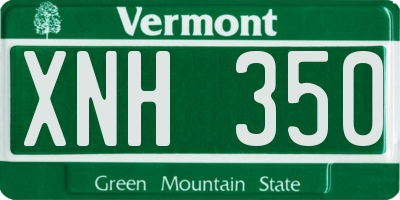 VT license plate XNH350