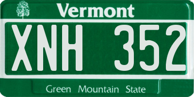 VT license plate XNH352