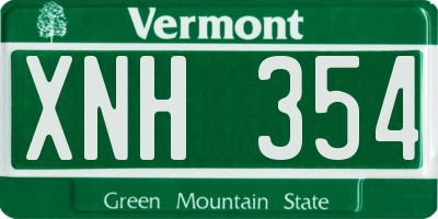 VT license plate XNH354