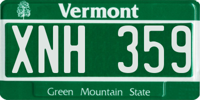 VT license plate XNH359
