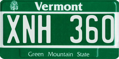 VT license plate XNH360