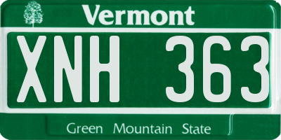 VT license plate XNH363