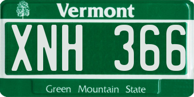 VT license plate XNH366