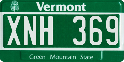 VT license plate XNH369