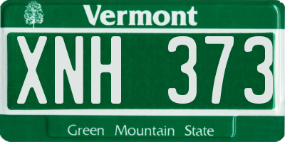 VT license plate XNH373