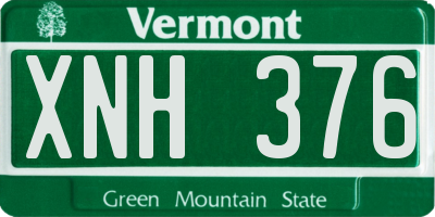 VT license plate XNH376