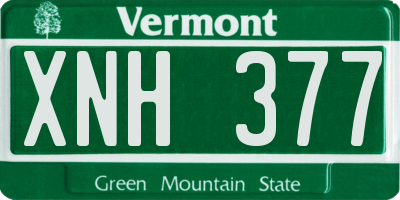 VT license plate XNH377
