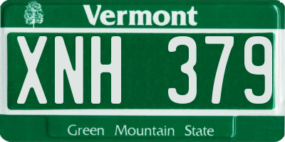 VT license plate XNH379
