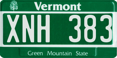 VT license plate XNH383