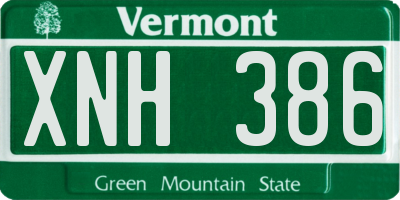 VT license plate XNH386
