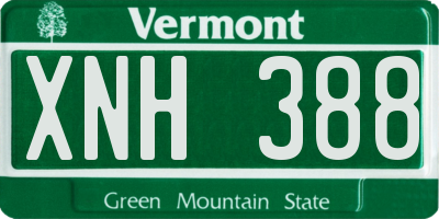 VT license plate XNH388