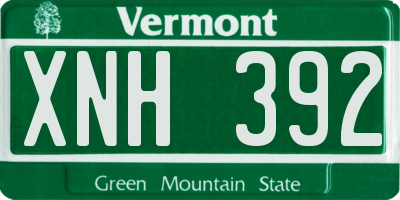 VT license plate XNH392