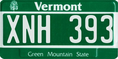VT license plate XNH393