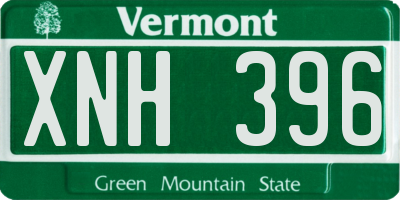VT license plate XNH396