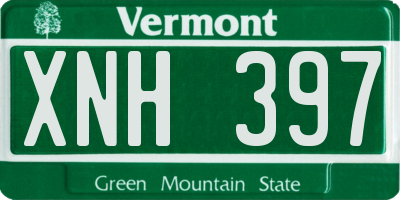 VT license plate XNH397