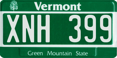 VT license plate XNH399