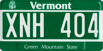 VT license plate XNH404