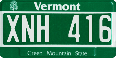 VT license plate XNH416