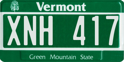VT license plate XNH417