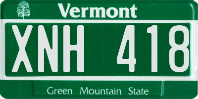 VT license plate XNH418