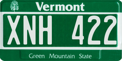 VT license plate XNH422
