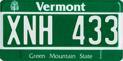 VT license plate XNH433