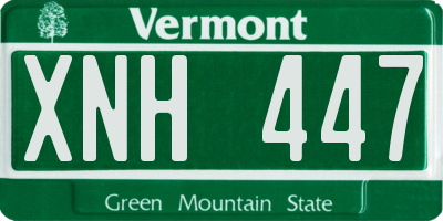 VT license plate XNH447