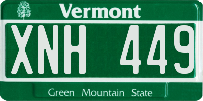 VT license plate XNH449