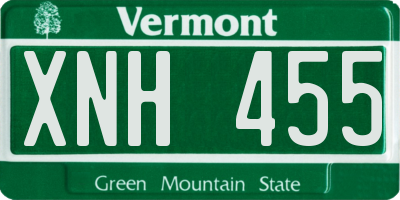 VT license plate XNH455