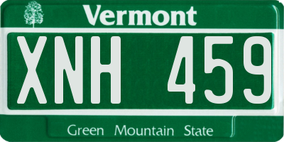 VT license plate XNH459