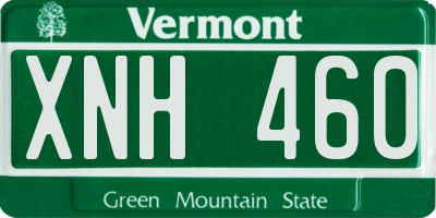 VT license plate XNH460