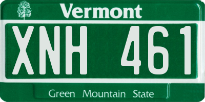 VT license plate XNH461
