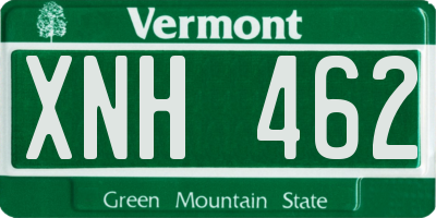 VT license plate XNH462
