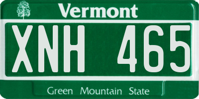 VT license plate XNH465