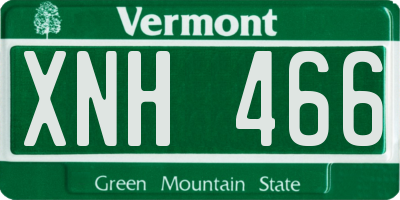 VT license plate XNH466
