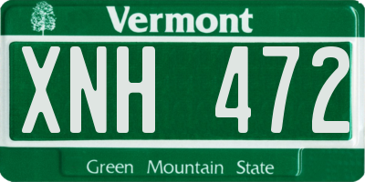 VT license plate XNH472
