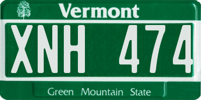 VT license plate XNH474